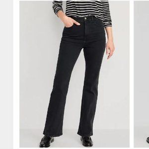 Old Navy Higher High-Waisted Black-Wash Flare Jeans for Women